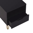 Manhattan Comfort Avira 20" Mid-Century Modern 1-Drawer Nightstand - Black-Durable construction designed for long-lasting use