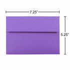 JAM Paper A7 Coloured Invitation Envelopes - 5 1/4 x 7 1/4 - Violet Purple Recycled - 100 Pack-Colour: Violet Purple 