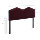 Modway Cosette Performance Velvet Queen Size Headboard - Mulberry-Wood Blend Frame