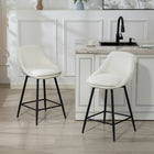 HOMCOM 26" Counter Height Swivel Bar Stools - Cream White - 2 Pack-Enjoy a full 360-degree swivel for conversation and gatherings
