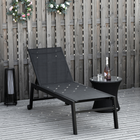 Outsunny Patio Chaise Lounge Chair with 5-Position Backrest - Black-Made with a powder-coated steel frame