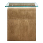 Modway Ondine Glass Top Side Table - Natural-Leveling Non-Marking Feet
