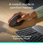 Logitech Wave Keys Wireless Ergonomic Keyboard with Cushioned Palm Rest - Graphite-Plastic parts in Wave Keys include certified post-consumer recycled plastic (Graphite: 61%, Off-White: 46%) What’s more, Wave Keys is certified carbon neutral