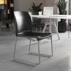 Flash Furniture HERCULES Series Black Full Back Contoured Stack Chair with Grey Powder Coated Sled Base-880 lb. Weight Capacity