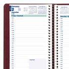 Blueline 2026 Daily Planner Spiral Binding - 8" x 5" - Burgundy - Bilingual-Tear off corners