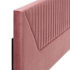 Modway Patience Channel Tufted Performance Velvet King/California King Headboard - Dusty Rose-Dense Foam Padding