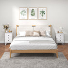 HOMCOM Night Stands with Round Handles for Bedroom - White - Set of 2-Simple and classic white design: classic and versatile
