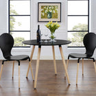 Modway Track Round Dining Table - Black-Fiberboard Top