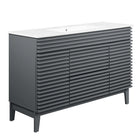 Modway Render 48" Single Sink Bathroom Vanity - Grey/White-Mid-Century Modern Vanity