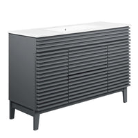 Modway Render 48" Single Sink Bathroom Vanity - Grey/White-Mid-Century Modern Vanity