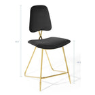 Modway Ponder Performance Velvet Counter Stool - Black-Gold Stainless Steel Frame