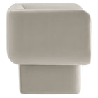 Modway Tate Performance Velvet Accent Chair - Almond-Plastic Floor Glides