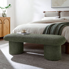 Modway Orla Chenille Upholstered Bench - Sage-Round Cylindrical Legs