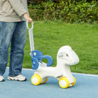 Qaba 4-in-1 Kid Rocking Sliding Horse with Balance Board - Blue-Comfortable seating ensures enjoyable playtime experiences 