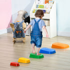 Outsunny Obstacle Course Sensory Play River Stepping Stones - Multicoloured - Set of 5-Aimed at improving kids' sensory coordination ability and courage 