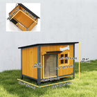 PawHut Pet House Kennel with Openable Weatherproof Roof-Side window allows your curious pet to comfortably watch the outside world 
