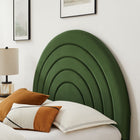 Modway Solana Arched Performance Velvet Full Platform Bed - Moss Green-Dense Foam Padding