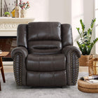 Ebello Chemika 40.9" W Classic Super Soft Padding And Oversize Manual Recliner With Rivets-darkbrown-Chair Colour: Brown