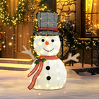 Outsunny Light Up Snowman Christmas Decoration with 56 LED Lights - White-Powder-coated steel frame resists rust and wear 