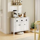 HOMCOM 39.4" L Sideboard Buffet Cabinet with Storage - White-Adjustable shelves offer flexible organizing solutions