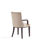 Manhattan Comfort Shubert 22.5" Modern Faux Leather and Velvet Upholstered Dining Armchair - Tan - Set of 2-Made to Last. Commercial Grade Product