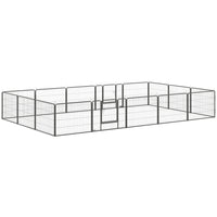 PawHut Heavy Duty 16-Panel Metal Dog Playpen for Indoor & Outdoor - 23.5" H-An excellent romping ground and can also work as a partition