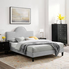 Modway Soleil Performance Velvet Queen Bed - Light Grey-Assembly Required