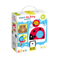 Banana Panda Match The Baby 12-Puzzle Set-48-piece puzzle is sure to generate discussion and strengthen children's observation skills as they assemble it