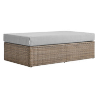 Modway Convene Outdoor Patio Rectangle Ottoman - Cappuccino/Grey-Outdoor Patio Ottoman