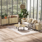 HOMCOM Tall Nightstands with Storage for Bedroom - Oak - Set of 2-Can be used as a bedside table, sofa side table and more