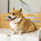 PawHut Elevated Dog Bed with Dog Bowls and Washable Cover-Material: Particle board, chenille, MDF, sponge