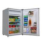 BLACK+DECKER 4.3 cu. ft. Freestanding Mini Fridge with Freezer - Stainless Steel-Spacious Capacity: Two removable glass refrigerator shelves help expand storage space while full and half-width door storage bins accommodate cans and small containers or 2-liter bottles