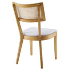 Modway Caledonia Fabric Upholstered Wood Dining Chair - Natural/White - 2 Pack-9