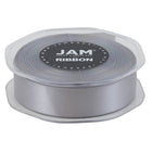 JAM Paper Double Faced Satin Ribbon - 7/8" W x 25 yd. - Silver-Our decorative ribbon is made from the highest quality double-faced satin, which features a smooth finish!
