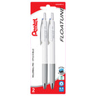 Pentel Floatune Retractable Advanced Rollerball Pen - 0.5 mm - Blue Ink - 2 Pack-The unique ink formula reduces feelings of scratchiness