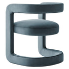 Modway Winslow Performance Velvet Barrel Accent Chair - Cadet Blue-Fully Assembled