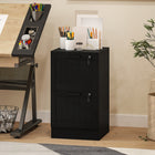 HOMCOM 2-Drawer Letter/A4 Filing Cabinet with Lock - Black-Adjustable rail in each drawer to fit A4 and letter-size folders
