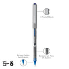 uni-ball Vision Rollerball Pens – 0.7mm – Blue – 4 Pack  -uni-Flow Ink System ensures a consistent, delightfully fluid writing experience