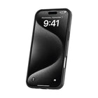 TUFF8iPhone 16 Plus Slim Carbon Case-Premium Texture: Features the TUFF8 GlideGuard for a smooth, luxurious texture that enhances grip and comfort.