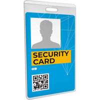 Gemex Heavy Duty Vertical Security Card Holders - 2.5" W x 4.375" L - Clear - 50 Pack-Pocket style badge holders - Protect and display your security badges, ID cards, visitor passes, etc.