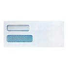 Staples Fold-and-Stick #10 Double Window Security Envelopes - 4-1/8" x 9-1/2" - White - 250 Pack-Security tint prevents others from reading sensitive material