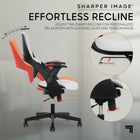 Sharper Image C2 Axis Ergonomic Swivel Executive Office Chair - White/Black-Durable 5-star nylon base with 360° dual-wheel mobility casters