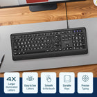 Delton KB20 Large Button Keyboard with Backlight - Black-Large-print buttons with backlighting enhance visibility and ease of typing, making this keyboard perfect for seniors or those with low eyesight
