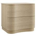 Modway Mirae 2-Drawer Curved Nightstand - Brushed Light Oak-2-Drawer Nightstand