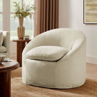 Modway Sadie Slipcovered Linen-Blend Round Accent Chair - Linen-Down Blend Cushions