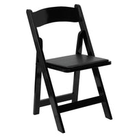 Flash Furniture HERCULES Series Black Wood Folding Chair with Vinyl Padded Seat-Wood Folding Chair