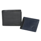 Club Rochelier Men's Billfold Wallet with Removable Card Holder - Black/Navy Combo-8 Credit card slots