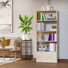 HOMCOM Corner Bookcase, Space Saving Room Divider for Home Office - Oak-Minimalist design shelf, easy to fit different inner décor 