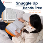 ShoppingAll Lap Desk Beanbag Book Holder Cushion Pillow Stand - Orange-Built-In Device Slot: The integrated tablet slot allows you to securely place your tablet or e-reader, providing a convenient hands-free reading experience while keeping your device upright.