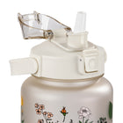 General Supply Goods + Co 64 oz Tritan Plastic Water Bottle - Floral-Screw-on lid with removable straw and locking button to help prevent leaks